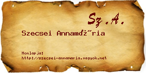 Szecsei Annamária névjegykártya